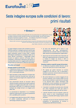 First findings: Sixth European Working Conditions Survey - Itali